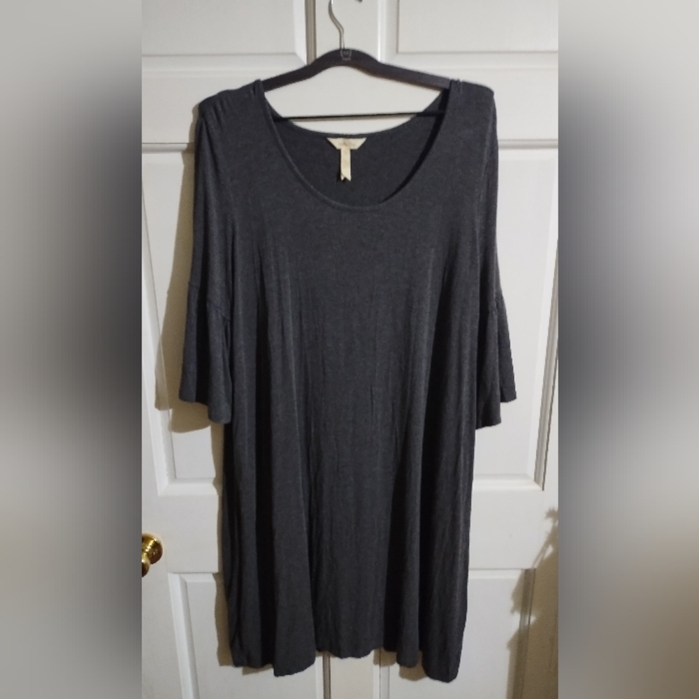 Matilda Jane  grey scoop neck bell sleeve dress sz xl